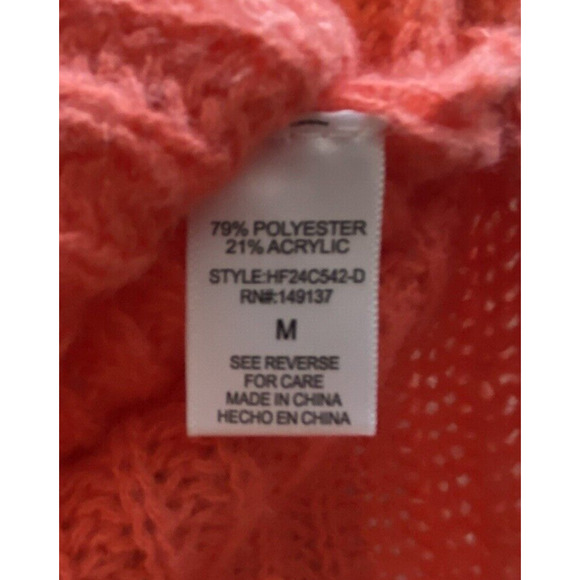 Hyfve Sweater Womens Size Medium Bright Orange Oversized Pullover Sweater - Picture 6 of 10